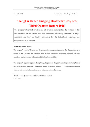 Miniature Shanghai United Imaging Healthcare Rapport trimestriel 2025-q3