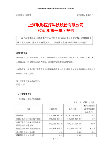 Miniature Shanghai United Imaging Healthcare Rapport trimestriel 2025-q1