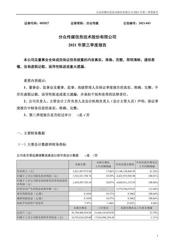 Thumbnail Focus Media Information Technology Quarterly Report 2021-q3