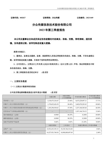 Thumbnail Focus Media Information Technology Quarterly Report 2023-q3