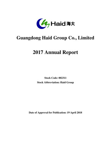 Thumbnail Guangdong HAID Group Annual Report 2017