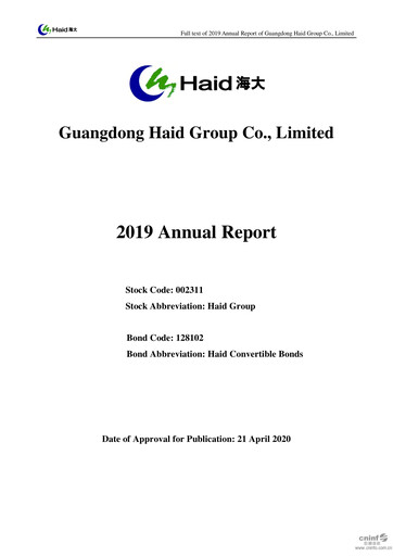 Vorschaubild Guangdong HAID Group Jahresbericht 2019