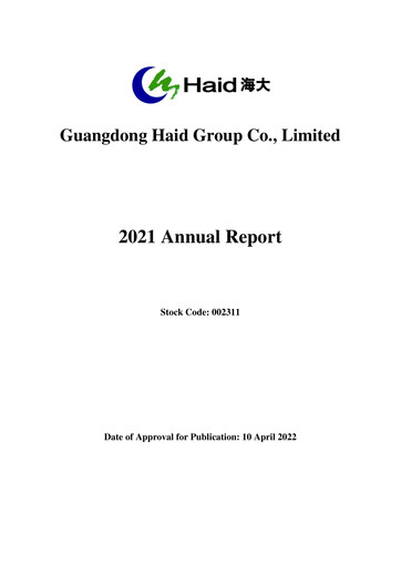 Thumbnail Guangdong HAID Group Annual Report 2021