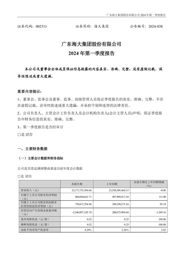 Thumbnail Guangdong HAID Group Quarterly Report 2024-q1