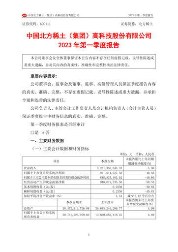 Vorschaubild China Northern Rare Earth (CNREHT) Quartalsbericht 2023-q1