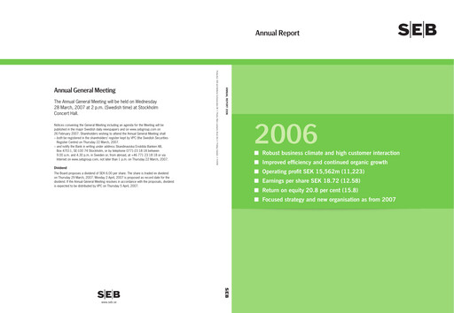 Thumbnail Skandinaviska Enskilda Banken Annual Report 2006