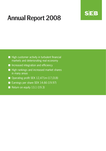 Thumbnail Skandinaviska Enskilda Banken Annual Report 2008