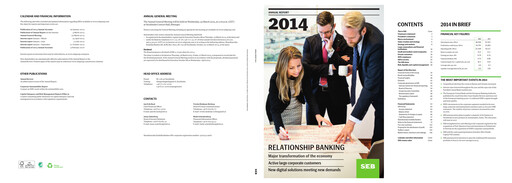 Thumbnail Skandinaviska Enskilda Banken Annual Report 2014