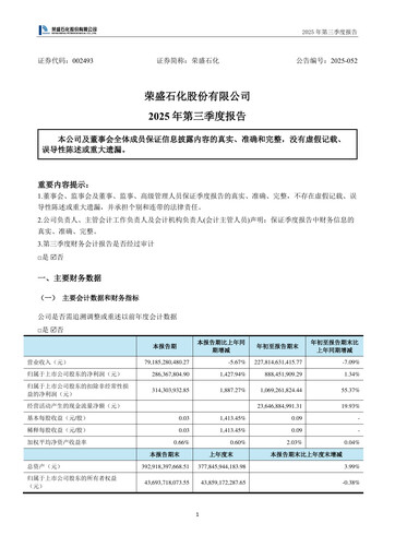 Thumbnail Rongsheng Petrochemical Quarterly Report 2025-q3