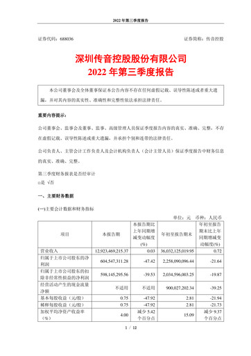 Thumbnail Shenzhen Transsion Holdings Quarterly Report 2022-q3