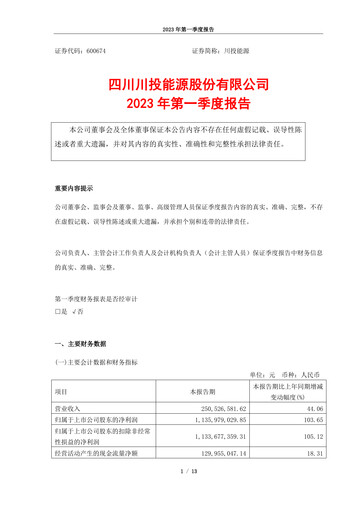 Thumbnail Sichuan Chuantou Energy Quarterly Report 2023-q1