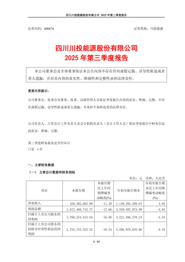 Thumbnail Sichuan Chuantou Energy Quarterly Report 2025-q3