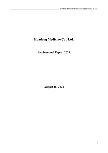 Thumbnail Huadong Medicine (HD Medicine) Half-year Report 2024-h1