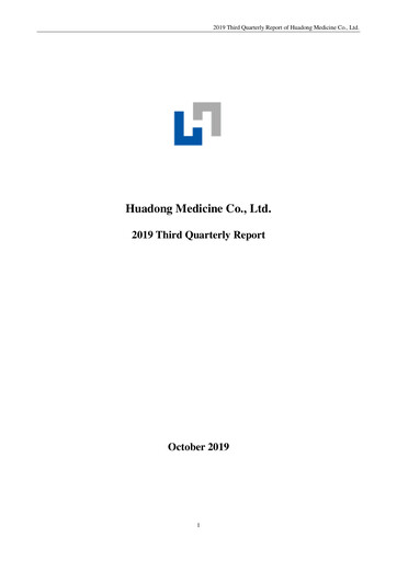 Thumbnail Huadong Medicine (HD Medicine) Quarterly Report 2019-q3