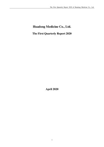 Thumbnail Huadong Medicine (HD Medicine) Quarterly Report 2020-q1