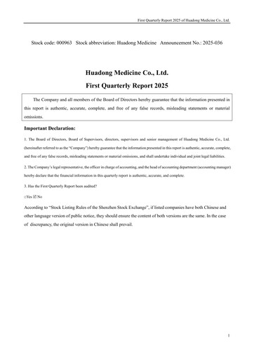 Thumbnail Huadong Medicine (HD Medicine) Quarterly Report 2025-q1