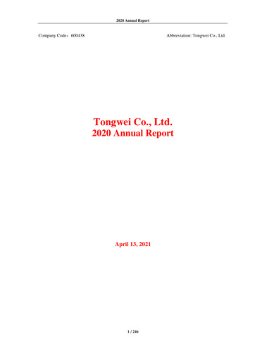 Thumbnail Tongwei Co.,Ltd Annual Report 2020