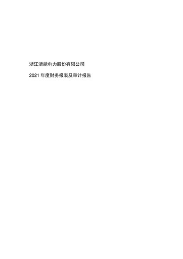 Thumbnail Zhejiang Zheneng Electric Financial Statement 2021