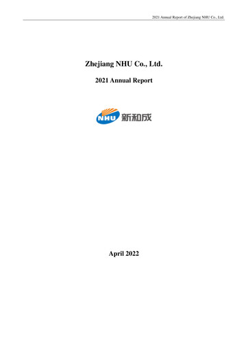 Thumbnail Zhejiang NHU Co., Ltd. Annual Report 2021