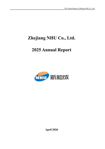 Thumbnail Zhejiang NHU Co., Ltd. Annual Report 2025
