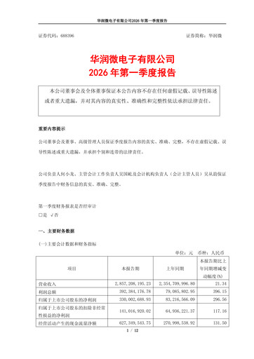 Vorschaubild China Resources Microelectronics Quartalsbericht 2026-q1