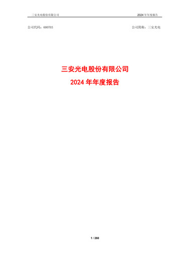 Miniature San’an Optoelectronics Rapport annuel 2024