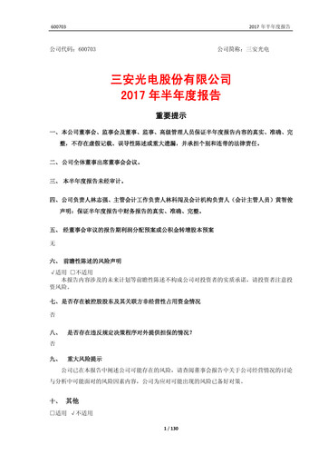 Thumbnail San’an Optoelectronics Half-year Report 2017-h1