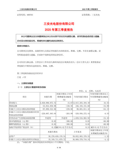 Thumbnail San’an Optoelectronics Quarterly Report 2025-q3