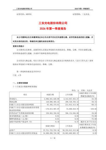 Thumbnail San’an Optoelectronics Quarterly Report 2026-q1