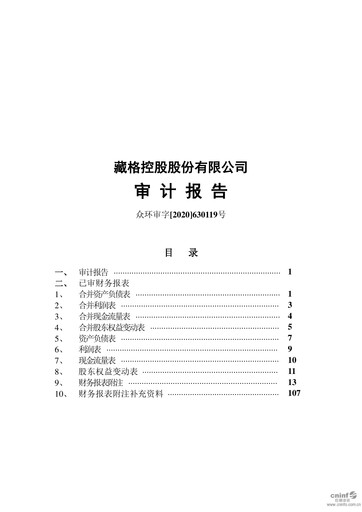 Thumbnail Zangge Mining Company Financial Statement 2019