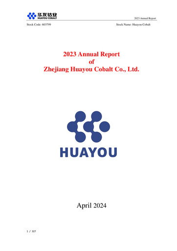 Thumbnail Zhejiang Huayou Cobalt Annual Report 2023