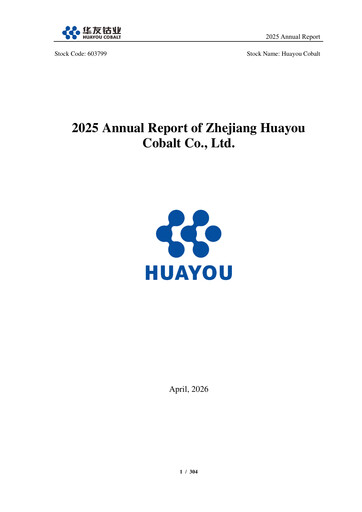 Thumbnail Zhejiang Huayou Cobalt Annual Report 2025