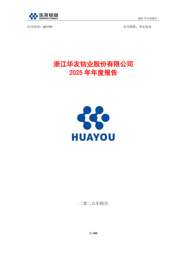 Thumbnail Zhejiang Huayou Cobalt Annual Report 2025