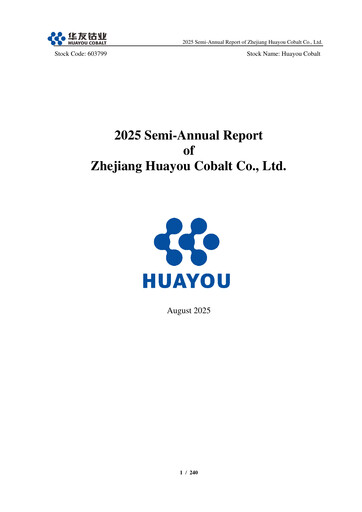 Vorschaubild Zhejiang Huayou Cobalt Halbjahresbericht 2025-h1