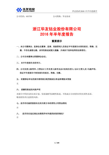 Vorschaubild Zhejiang Huayou Cobalt Halbjahresbericht 2016-h1