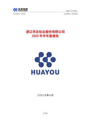 Vorschaubild Zhejiang Huayou Cobalt Halbjahresbericht 2023-h1