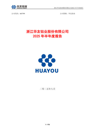 Vorschaubild Zhejiang Huayou Cobalt Halbjahresbericht 2025-h1