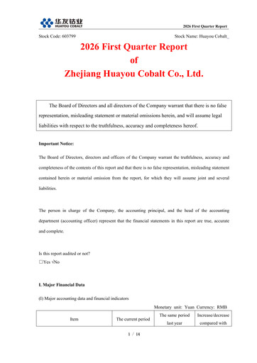 Vorschaubild Zhejiang Huayou Cobalt Quartalsbericht 2026-q1