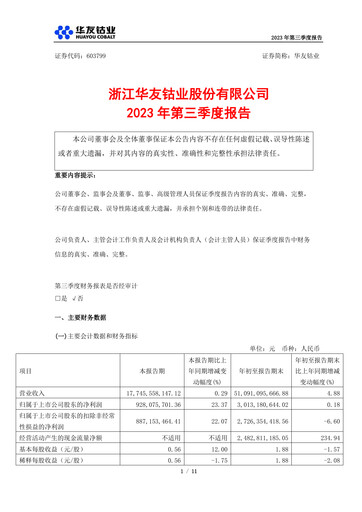 Vorschaubild Zhejiang Huayou Cobalt Quartalsbericht 2023-q3