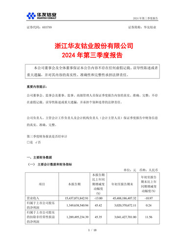 Vorschaubild Zhejiang Huayou Cobalt Quartalsbericht 2024-q3