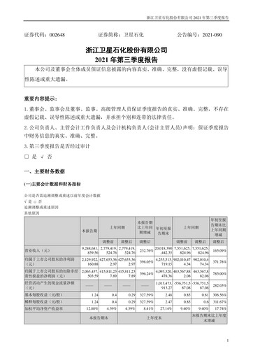 Thumbnail Satellite Chemical Quarterly Report 2021-q3