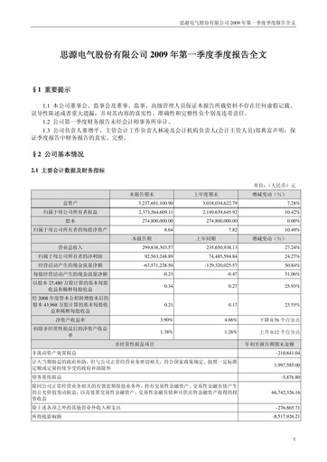 Thumbnail Sieyuan Electric Quarterly Report 2009-q1