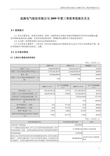 Thumbnail Sieyuan Electric Quarterly Report 2009-q3