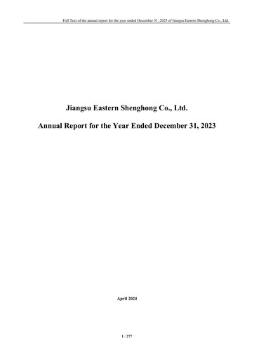 Thumbnail Jiangsu Eastern Shenghong Annual Report 2023