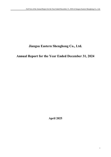 Thumbnail Jiangsu Eastern Shenghong Annual Report 2024