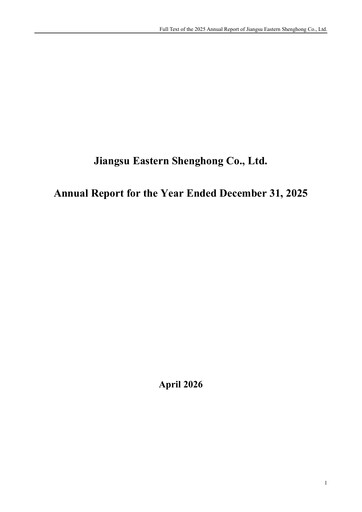Thumbnail Jiangsu Eastern Shenghong Annual Report 2025