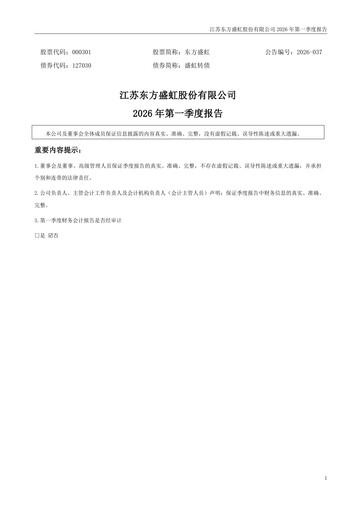 Thumbnail Jiangsu Eastern Shenghong Quarterly Report 2026-q1
