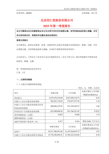 Thumbnail Tong Ren Tang Quarterly Report 2025-q1
