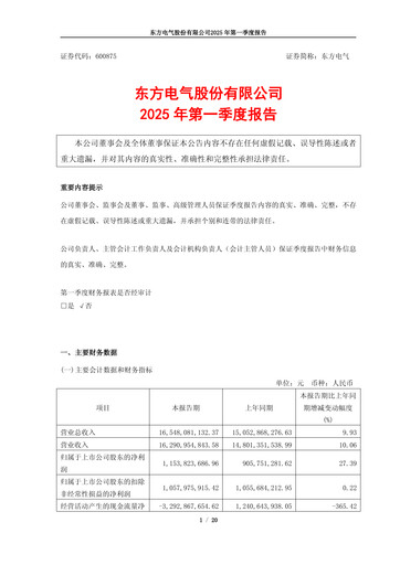 Thumbnail Dongfang Electric Corporation Quarterly Report 2025-q1