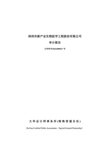 Thumbnail Shenzhen New Industries Biomedical Engineering Financial Statement 2021